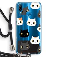 CaseCompany Katten: Huawei P20 Lite Transparant Hoesje met koord