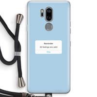 CaseCompany Reminder: LG G7 Thinq Transparant Hoesje met koord