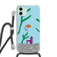 CaseCompany Aquarium: iPhone 11 Transparant Hoesje met koord