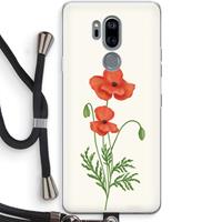 CaseCompany Red poppy: LG G7 Thinq Transparant Hoesje met koord