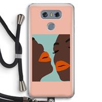 CaseCompany Orange lips: LG G6 Transparant Hoesje met koord