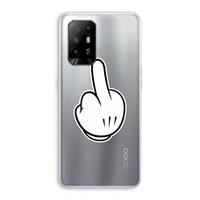 CaseCompany Middle finger white: Oppo A94 5G Transparant Hoesje