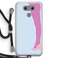 CaseCompany Pink panty: LG G6 Transparant Hoesje met koord
