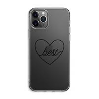 CaseCompany Best heart black: iPhone 11 Pro Max Transparant Hoesje