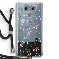 CaseCompany Small white flowers: LG G6 Transparant Hoesje met koord