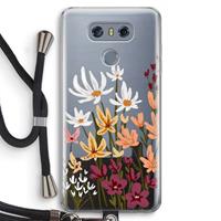 CaseCompany Painted wildflowers: LG G6 Transparant Hoesje met koord