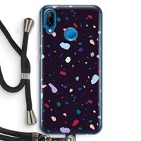 CaseCompany Dark Rounded Terrazzo: Huawei P20 Lite Transparant Hoesje met koord