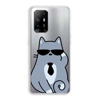 CaseCompany Cool cat: Oppo A94 5G Transparant Hoesje