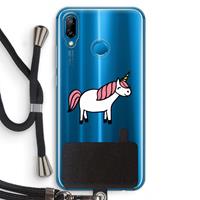 CaseCompany Eenhoorn: Huawei P20 Lite Transparant Hoesje met koord