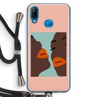 CaseCompany Orange lips: Huawei P20 Lite Transparant Hoesje met koord