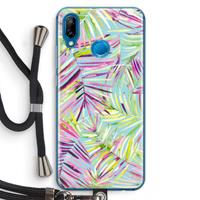 CaseCompany Tropical Palms Blue: Huawei P20 Lite Transparant Hoesje met koord