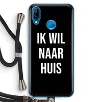 CaseCompany Ik wil naar huis - Zwart: Huawei P20 Lite Transparant Hoesje met koord