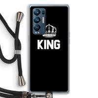 CaseCompany King zwart: Oppo Find X3 Neo Transparant Hoesje met koord