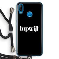 CaseCompany Topwijf Zwart: Huawei P20 Lite Transparant Hoesje met koord