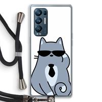 CaseCompany Cool cat: Oppo Find X3 Neo Transparant Hoesje met koord