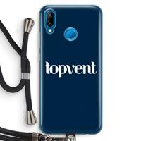 CaseCompany Topvent Navy: Huawei P20 Lite Transparant Hoesje met koord