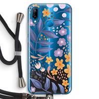 CaseCompany Flowers with blue leaves: Huawei P20 Lite Transparant Hoesje met koord