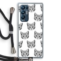 CaseCompany Kitten: Oppo Find X3 Neo Transparant Hoesje met koord