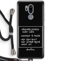 CaseCompany Mijn Motto's: LG G7 Thinq Transparant Hoesje met koord