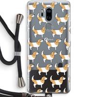 CaseCompany Doggy: LG G7 Thinq Transparant Hoesje met koord