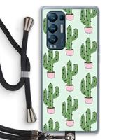 CaseCompany Cactus Lover: Oppo Find X3 Neo Transparant Hoesje met koord