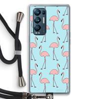 CaseCompany Anything Flamingoes: Oppo Find X3 Neo Transparant Hoesje met koord