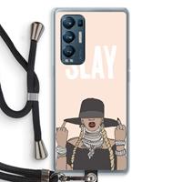 CaseCompany Slay All Day: Oppo Find X3 Neo Transparant Hoesje met koord