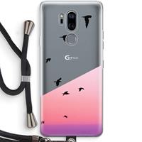 CaseCompany Fly away: LG G7 Thinq Transparant Hoesje met koord