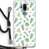 CaseCompany Ananas bladeren: LG G7 Thinq Transparant Hoesje met koord