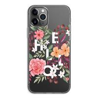 CaseCompany Hello in flowers: iPhone 11 Pro Transparant Hoesje