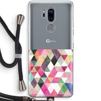 CaseCompany Gekleurde driehoekjes: LG G7 Thinq Transparant Hoesje met koord