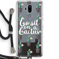 CaseCompany Cactus quote: LG G7 Thinq Transparant Hoesje met koord