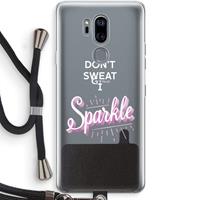 CaseCompany Sparkle quote: LG G7 Thinq Transparant Hoesje met koord