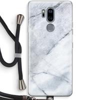 CaseCompany Witte marmer: LG G7 Thinq Transparant Hoesje met koord
