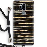 CaseCompany Gouden strepen: LG G7 Thinq Transparant Hoesje met koord