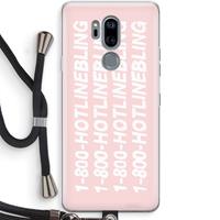 CaseCompany Hotline bling pink: LG G7 Thinq Transparant Hoesje met koord