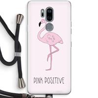 CaseCompany Pink positive: LG G7 Thinq Transparant Hoesje met koord