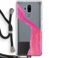 CaseCompany Paarse stroom: LG G7 Thinq Transparant Hoesje met koord
