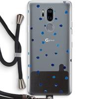 CaseCompany Blauwe stippen: LG G7 Thinq Transparant Hoesje met koord