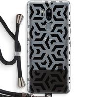 CaseCompany Crazy pattern: LG G7 Thinq Transparant Hoesje met koord