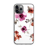 CaseCompany Geschilderde bloemen: iPhone 11 Pro Max Transparant Hoesje