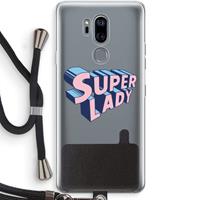 CaseCompany Superlady: LG G7 Thinq Transparant Hoesje met koord