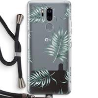 CaseCompany Simple leaves: LG G7 Thinq Transparant Hoesje met koord
