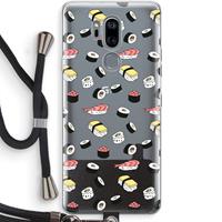 CaseCompany Sushi time: LG G7 Thinq Transparant Hoesje met koord