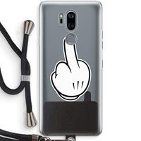 CaseCompany Middle finger black: LG G7 Thinq Transparant Hoesje met koord
