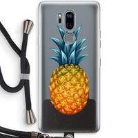 CaseCompany Grote ananas: LG G7 Thinq Transparant Hoesje met koord
