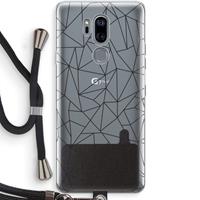 CaseCompany Geometrische lijnen zwart: LG G7 Thinq Transparant Hoesje met koord