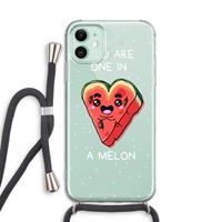 CaseCompany One In A Melon: iPhone 11 Transparant Hoesje met koord