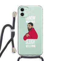 CaseCompany Sleigh Bells Ring: iPhone 11 Transparant Hoesje met koord