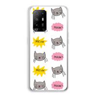 CaseCompany Meow: Oppo A94 5G Transparant Hoesje